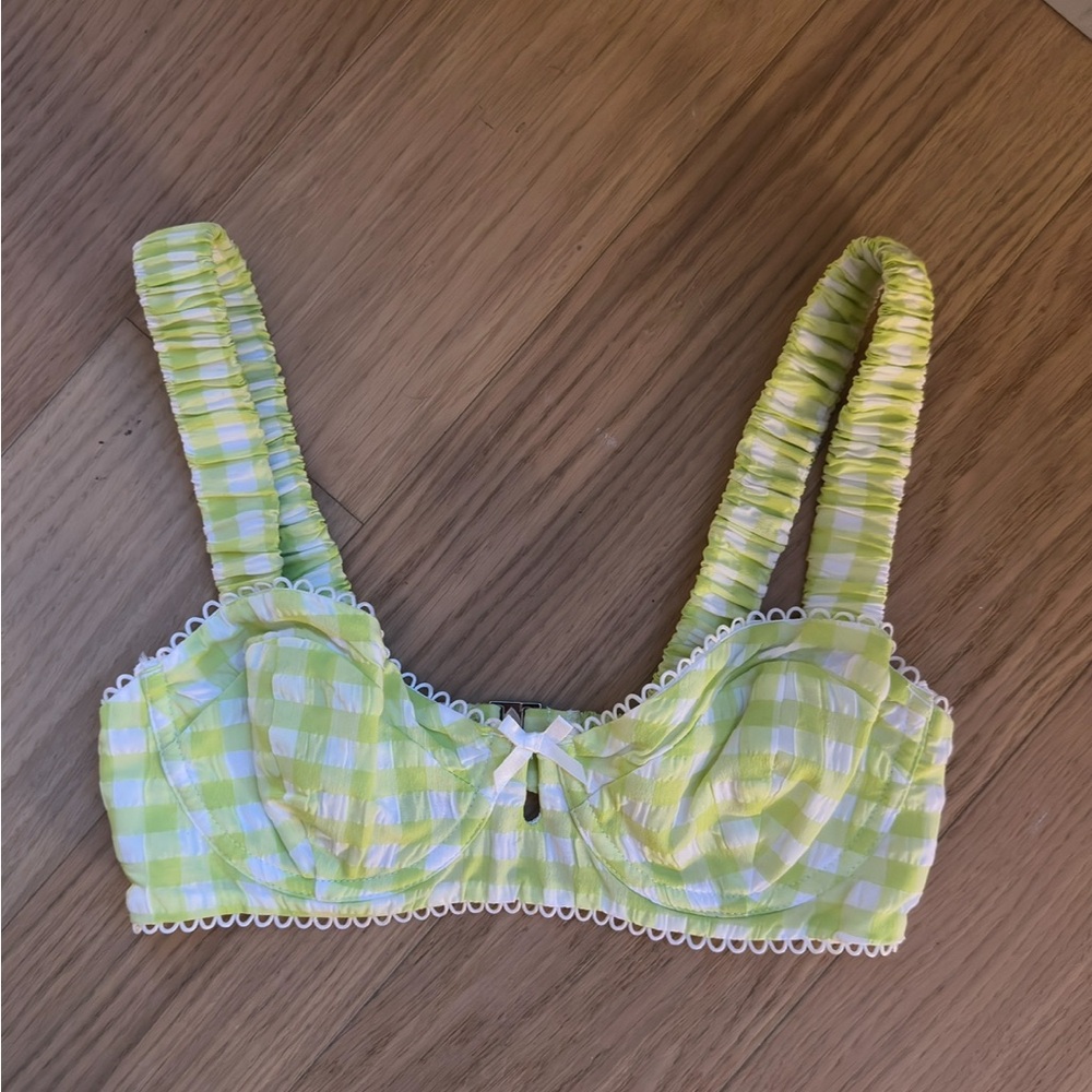 For Love And Lemons Gingham Bra Top